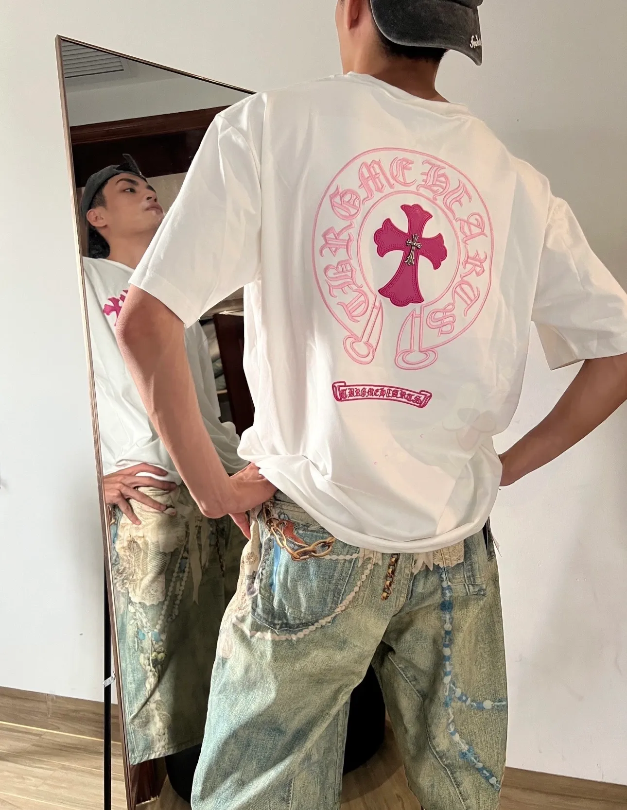 CHROME HEARTS/ Pink T #
